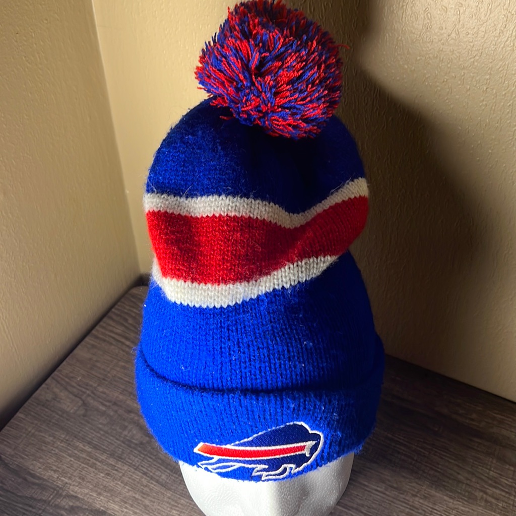 Nfl Mens Buffalo Bills Knit Pompom Beanie Color Red/White/Blue